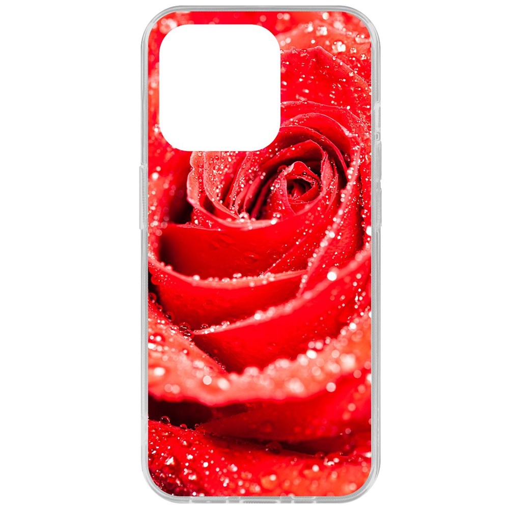 

Чехол-накладка Krutoff Clear Case Роза для iPhone 15 Pro, Прозрачный
