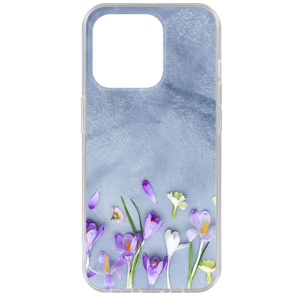 

Чехол-накладка Krutoff Clear Case Цветочное настроение для iPhone 15 Pro, Прозрачный