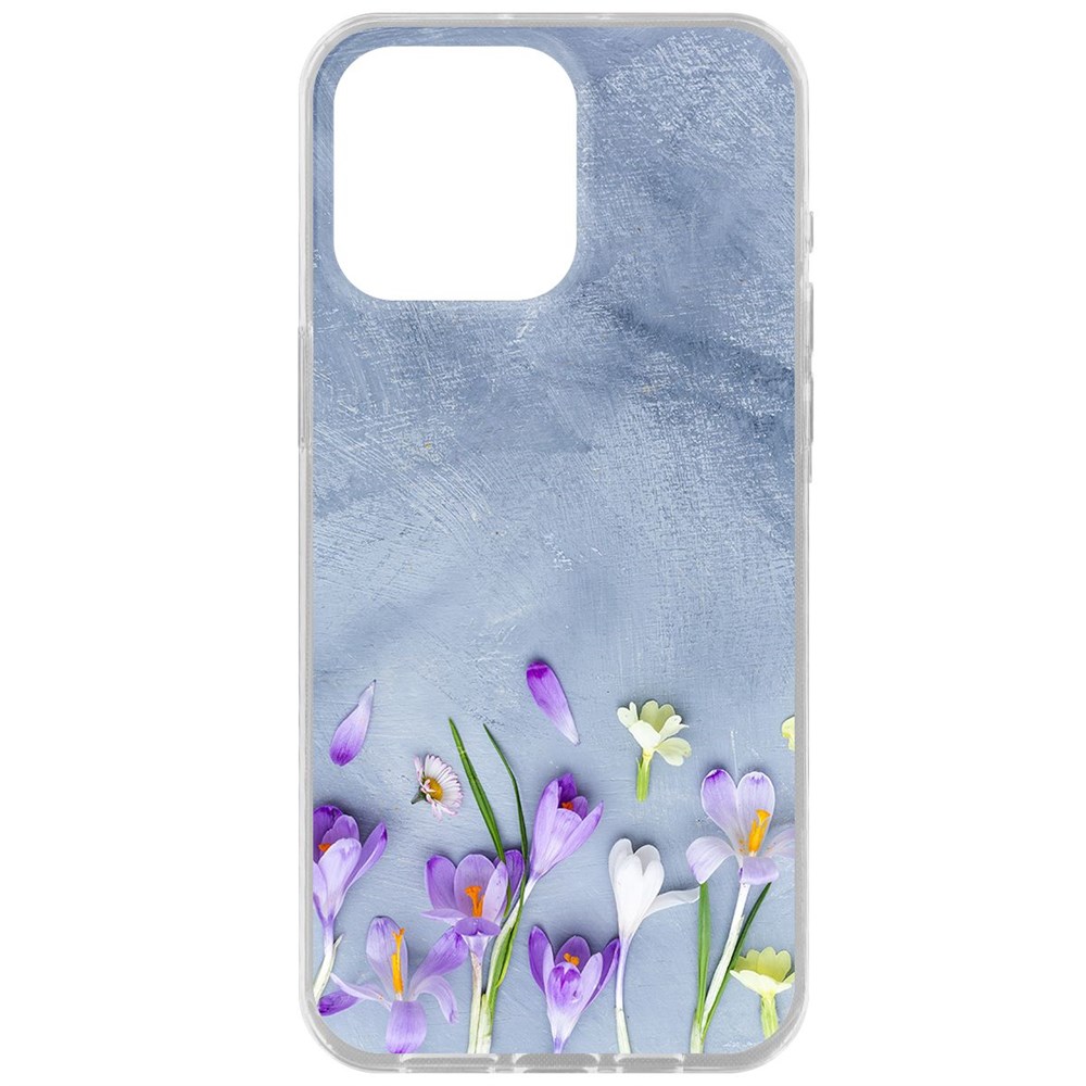 

Чехол-накладка Krutoff Clear Case Цветочное настроение для iPhone 15 Pro Max, Прозрачный