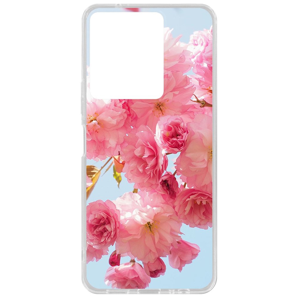 

Чехол-накладка Krutoff Clear Case Сакура для Vivo Y36, Прозрачный