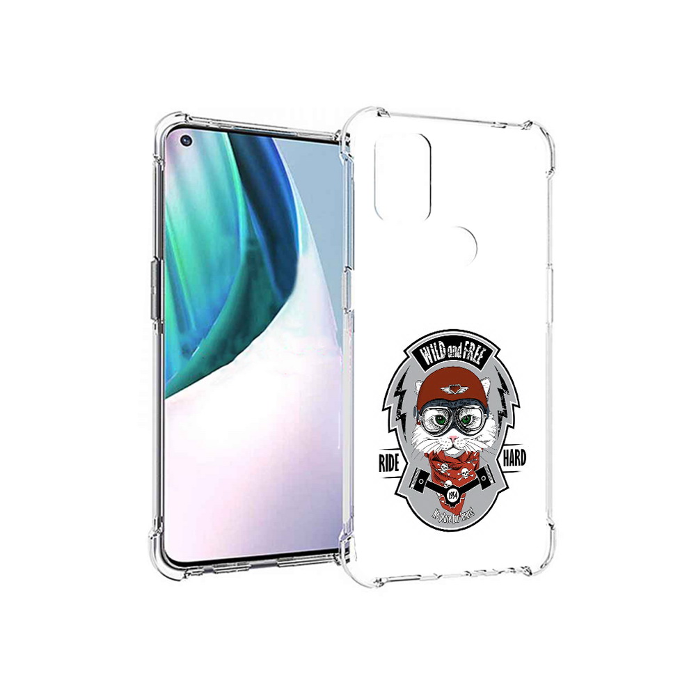 

Чехол MyPads Tocco для OnePlus Nord N10 5G кошка в шлеме (PT227047.129.404), Прозрачный, Tocco