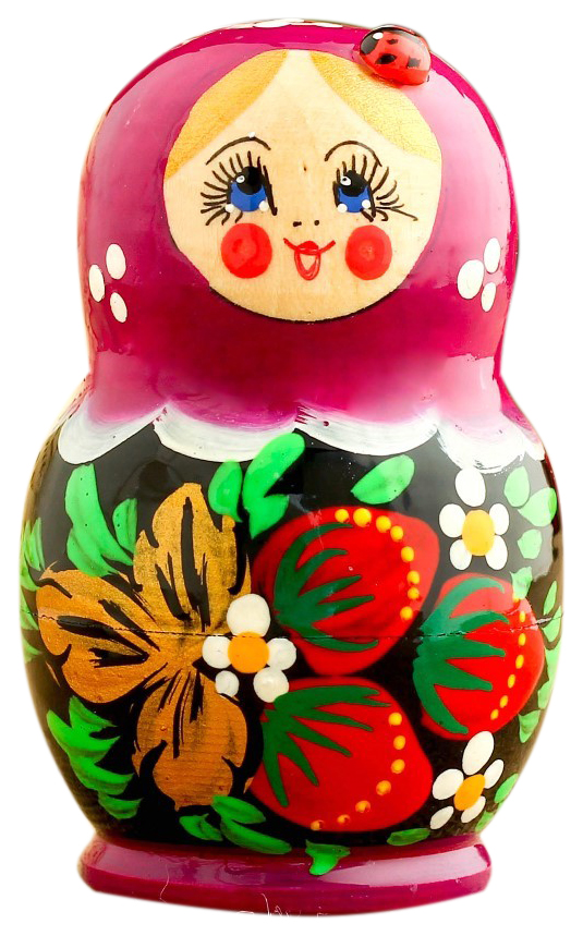 

Матрёшка «Божья коровка», фиолетовый платок, 5 кукольная, 7 см Sima-Land, Разноцветный