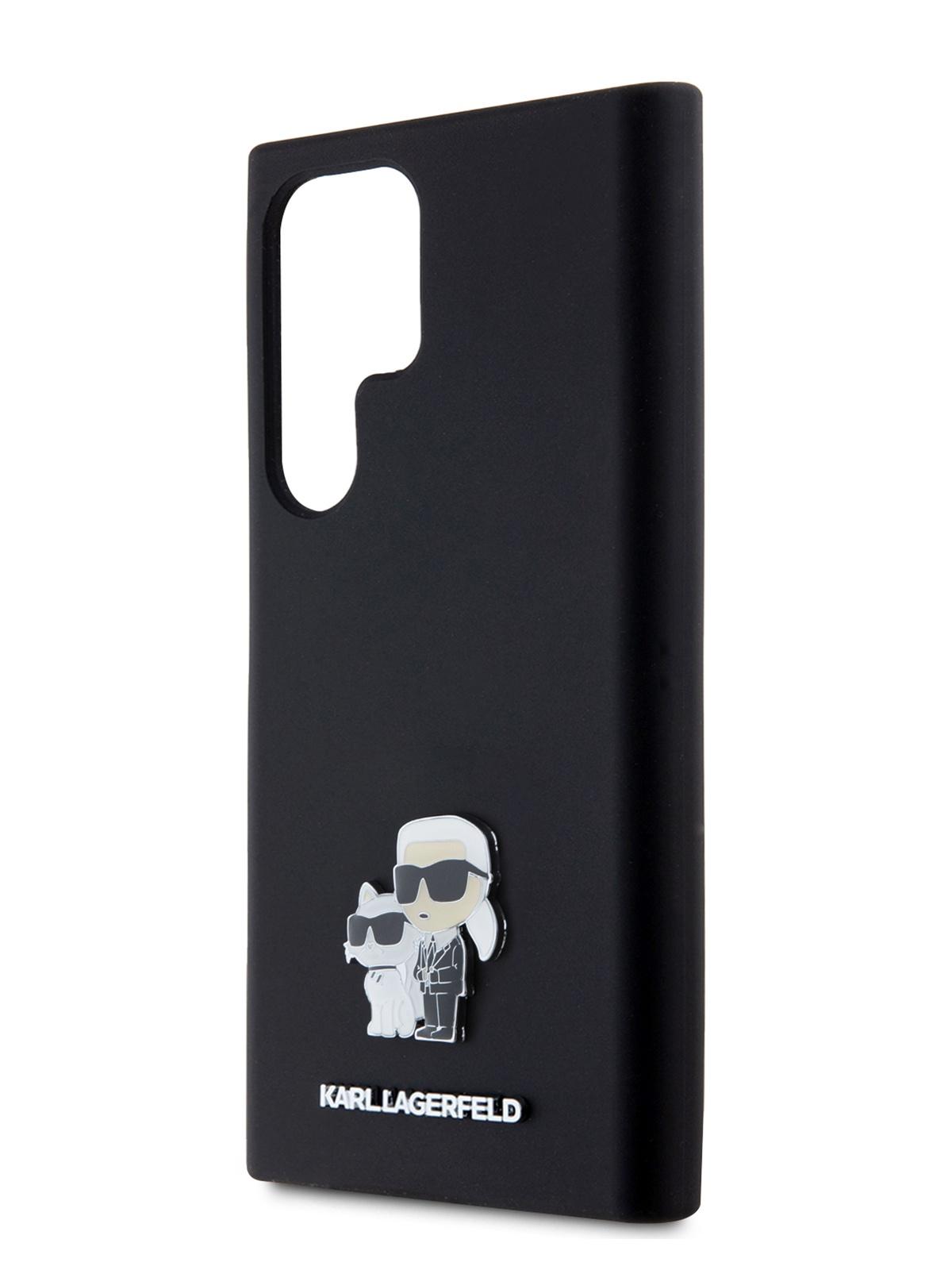 Чехол Karl Lagerfeld для Galaxy S23 Ultra с эффектом Soft touch metal pin Hard Black