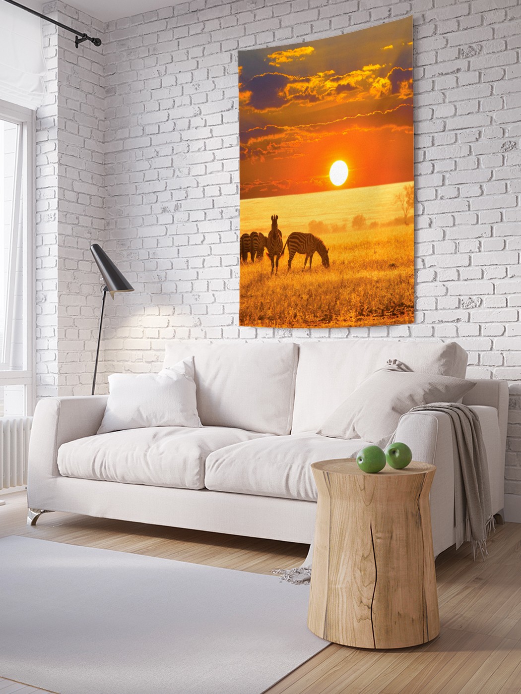 

Вертикальное фотопанно на стену JoyArty Зебры на закате 150x200 см, Зебры на закате