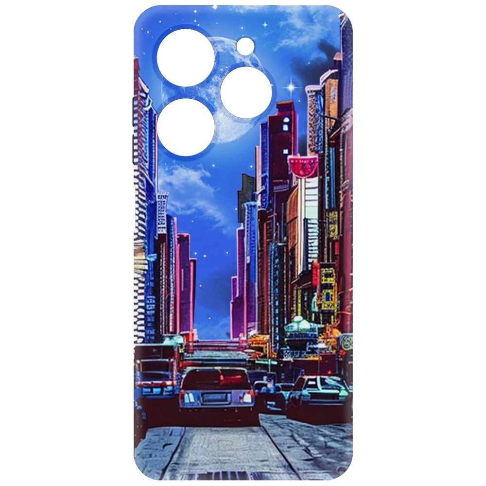 

Чехол-накладка Krutoff Soft Case Ночной город для TECNO Spark 20С черный