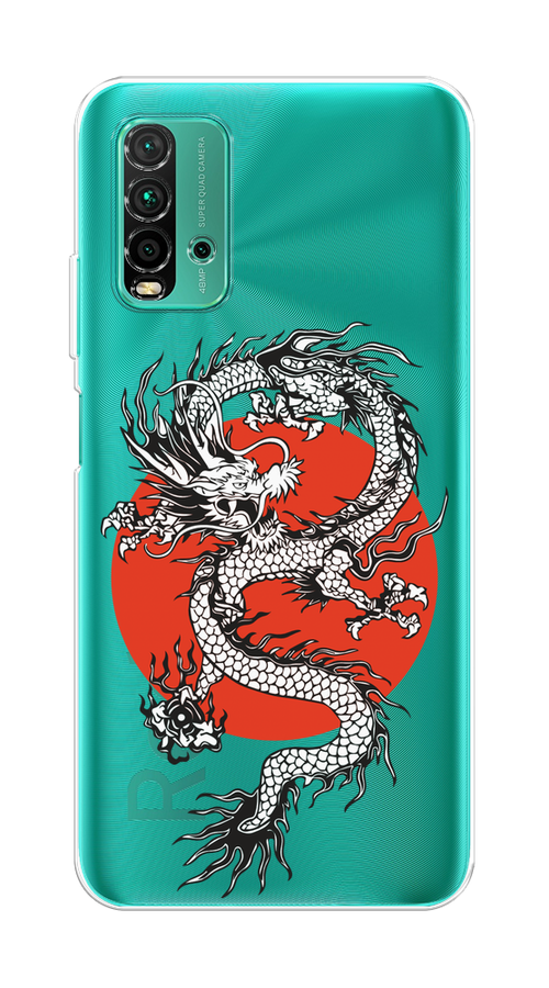 

Чехол на Xiaomi Redmi 9T "Восходящий дракон", Белый;черный;красный, 39850-1