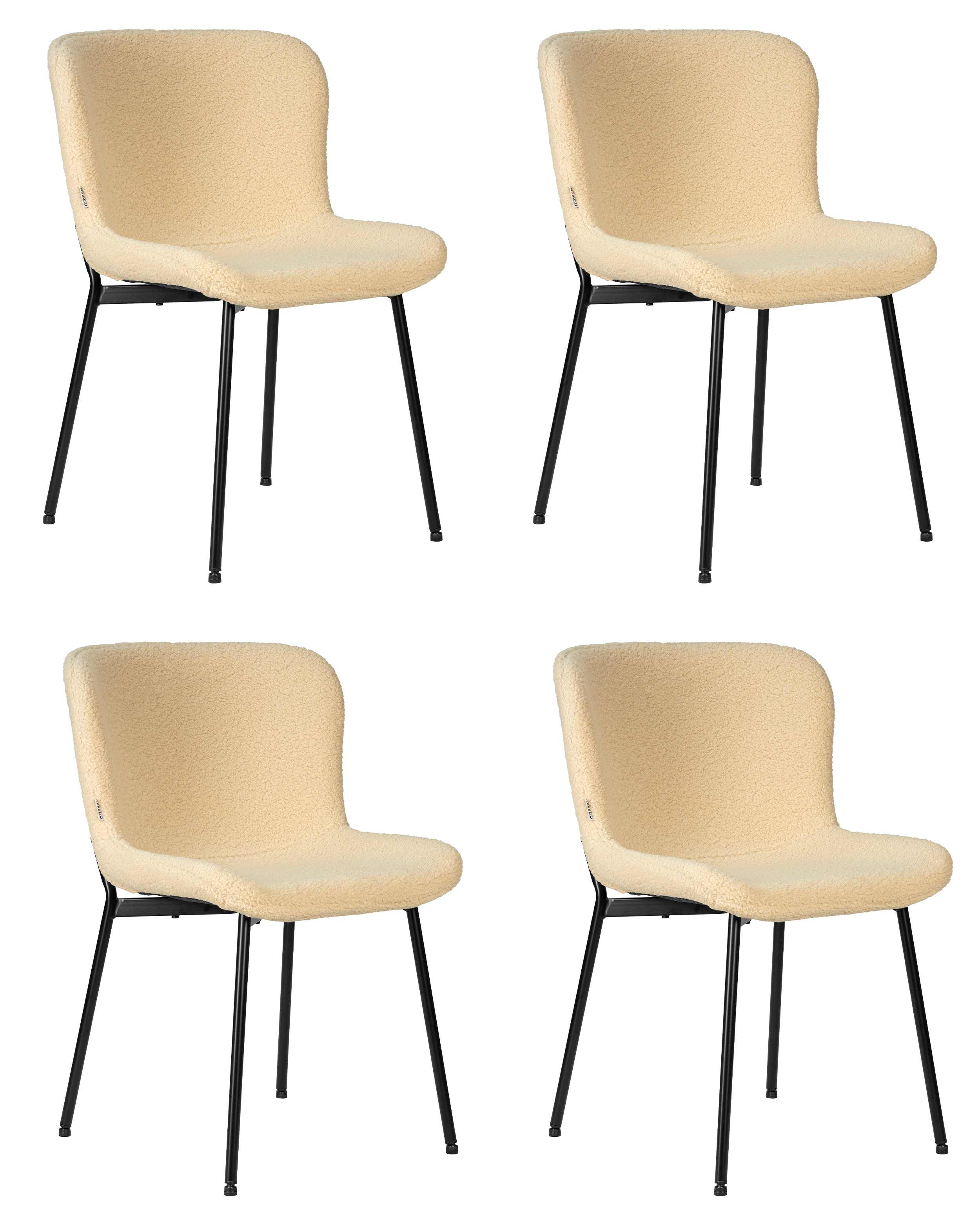 

Стул DOBRIN MILO 4 шт черные ножки, кремовый букле UF992-02, MILO