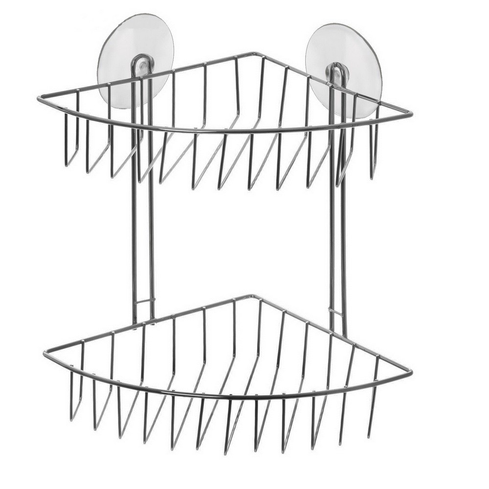 фото Полка 2х-ярусная угловая, 2 присоски nobrand