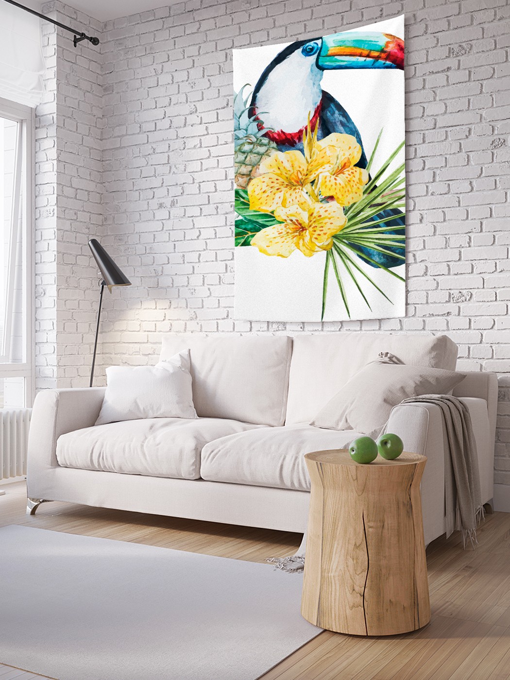 

Вертикальное фотопанно на стену JoyArty Тукан с ананасом 150x200 см, Тукан с ананасом