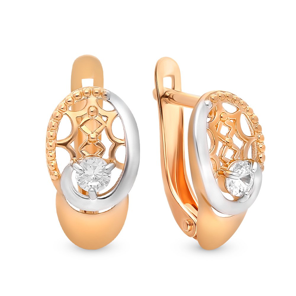 

Серьги из красного золота 585Gold 302005929, фианит, 302005929