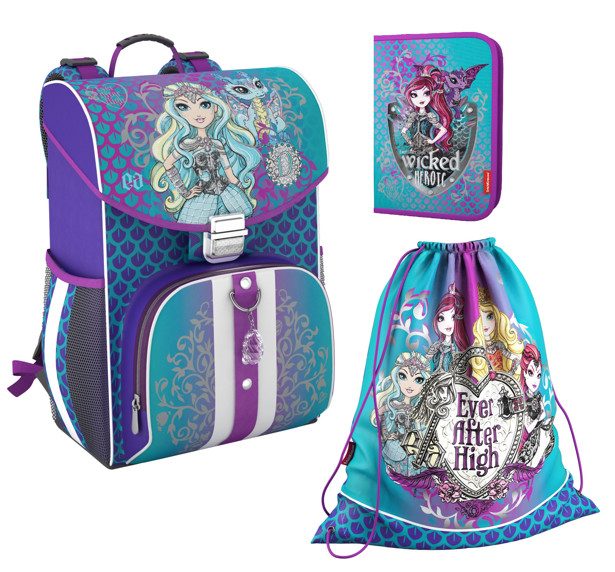 

Ранец ErichKrause Ever After High: Dragon Game с наполнением фиолетовый 42276_N, Generic