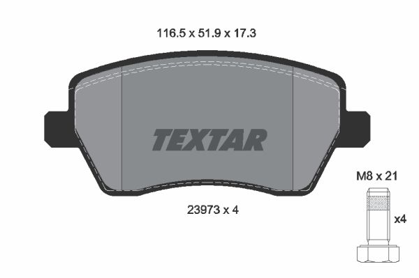 фото 2397301 колодки дисковые передние nissan micra/note, renault clio/logan/duster 1.0-1.6 03 textar