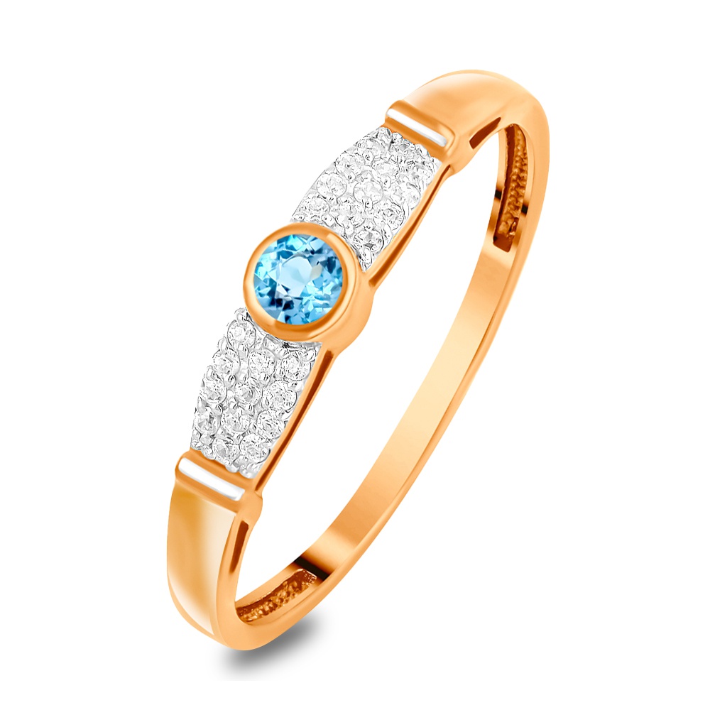 

Кольцо из золота р. , 585Gold 201013663, топаз\фианит, 201013663