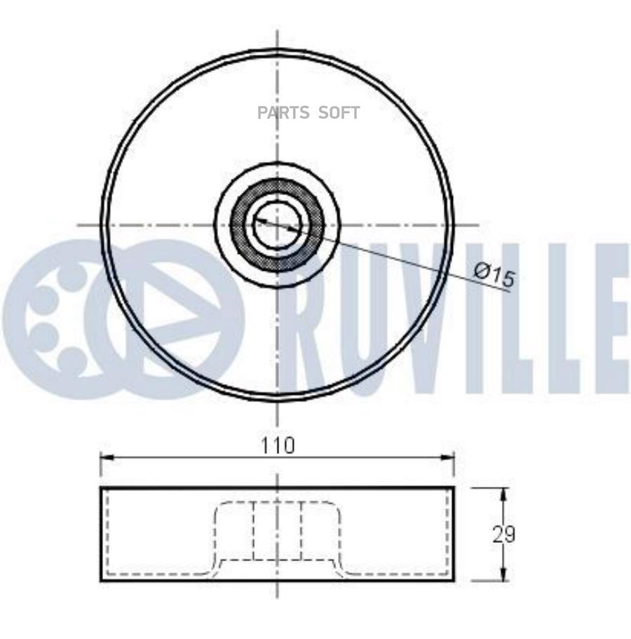 

Ролик Ремня Mercedes W124,202,210,Sprinter Mot.111 Ruville арт. 540438