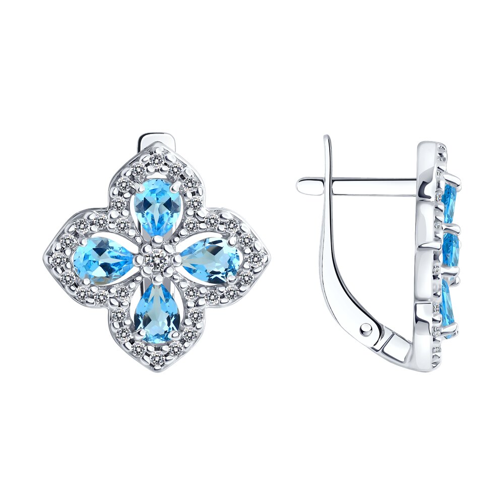 

Серьги из серебра SOKOLOV 92022800, фианит/топаз, 92022800
