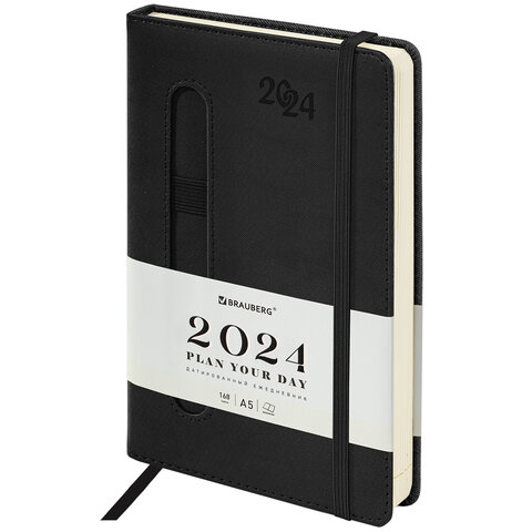 

Ежедневник датированный 2024 Brauberg Optimal под кожу, А5 138x213 мм, резинка-фикс