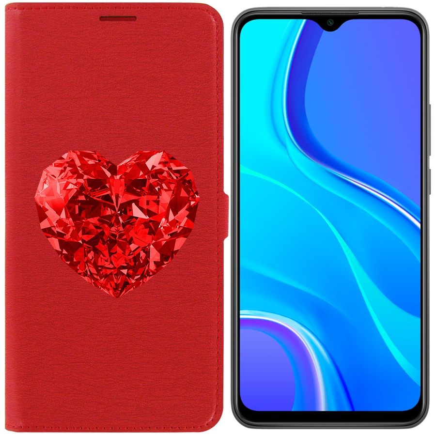 

Чехол-книжка Krutoff Eco Book для Xiaomi Redmi 9 Рубиновое сердце (красный)