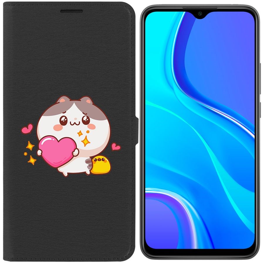 

Чехол-книжка Krutoff Eco Book для Xiaomi Redmi 9 Сердце для тебя (черный)