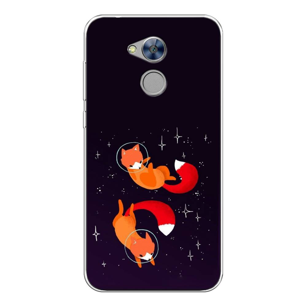 

Чехол Awog на Honor 6A "Лисы космонавты", Разноцветный, 63650-4