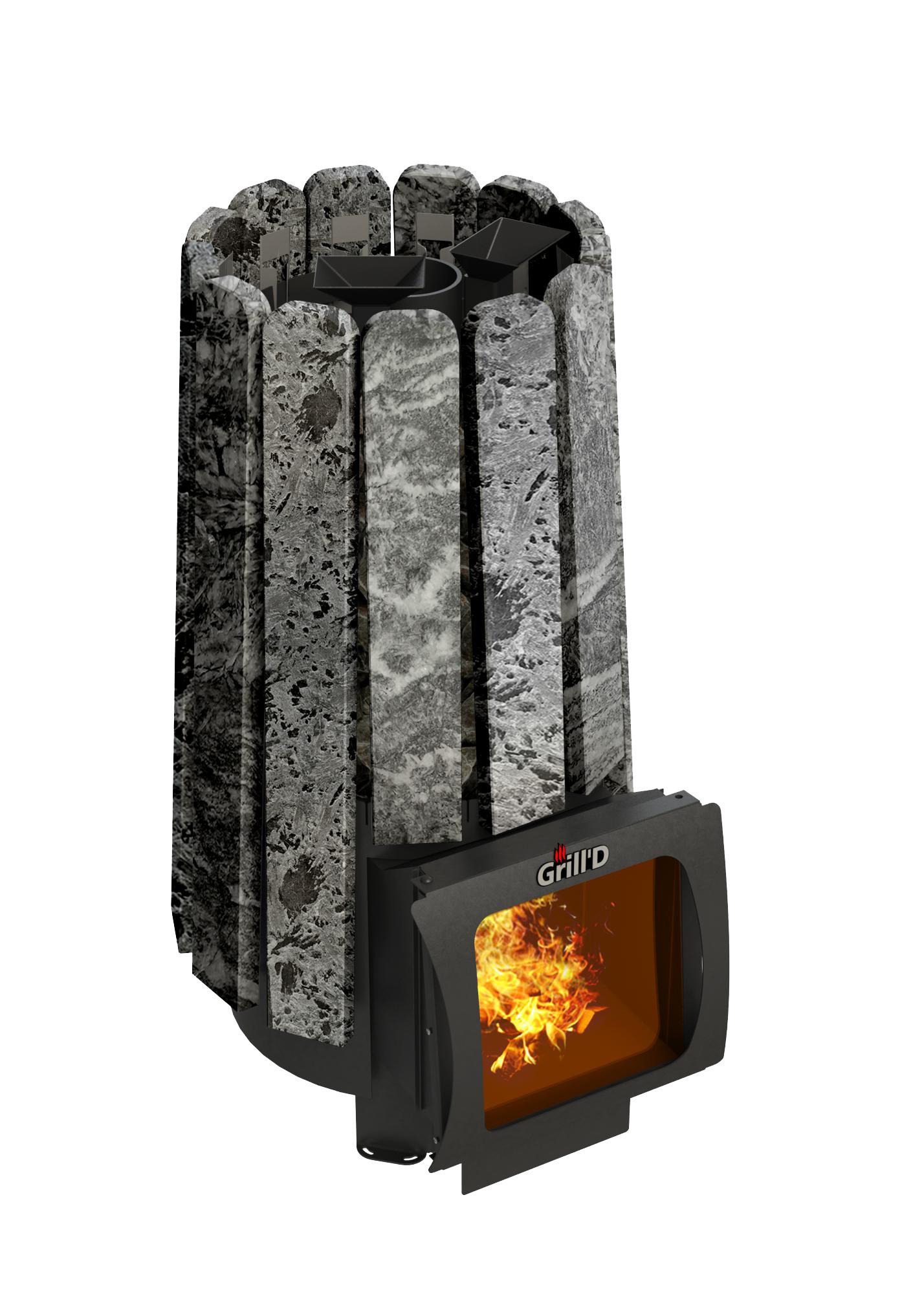 фото Дровянная банная печь grill`d cometa 180 vega short window max, stone (серпентинит)