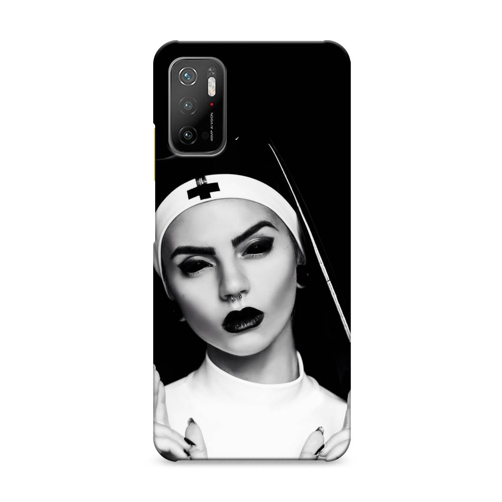 

Пластиковый чехол "Черная монашка" на Xiaomi Poco M3 Pro, 311020-7
