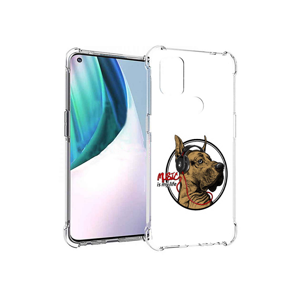 

Чехол MyPads Tocco для OnePlus Nord N10 5G музыкальная собака (PT227047.129.490), Прозрачный, Tocco