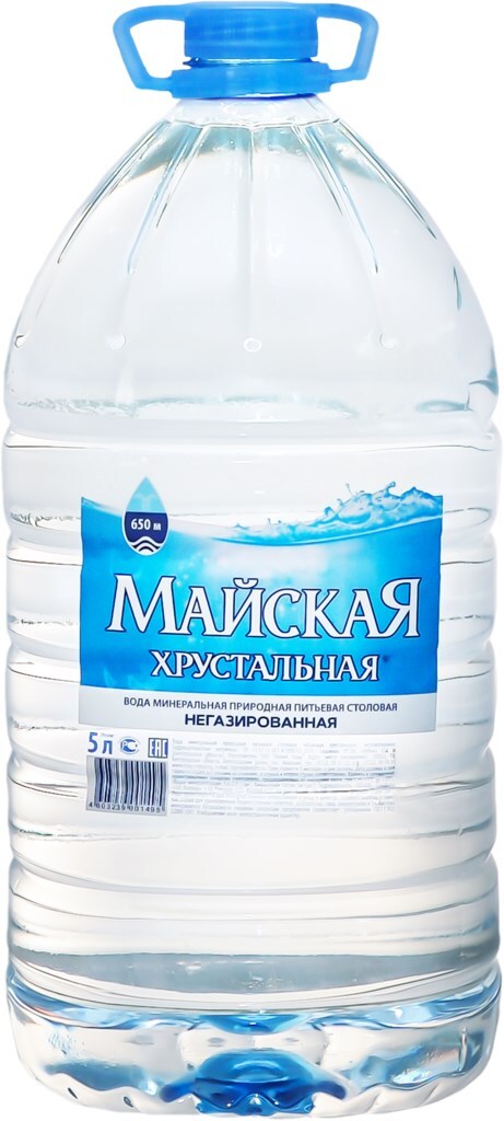 

Вода минеральная Майская хрустальная негазированная, столовая, 5 л