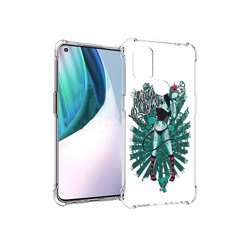 

Чехол MyPads Tocco для OnePlus Nord N10 5G нарисованная девушка в татуировках, Прозрачный, Tocco