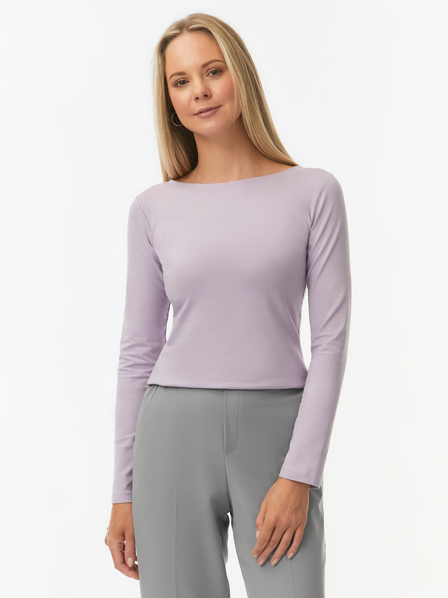 

Лонгслив женский oodji 24201007B фиолетовый XL, 24201007B