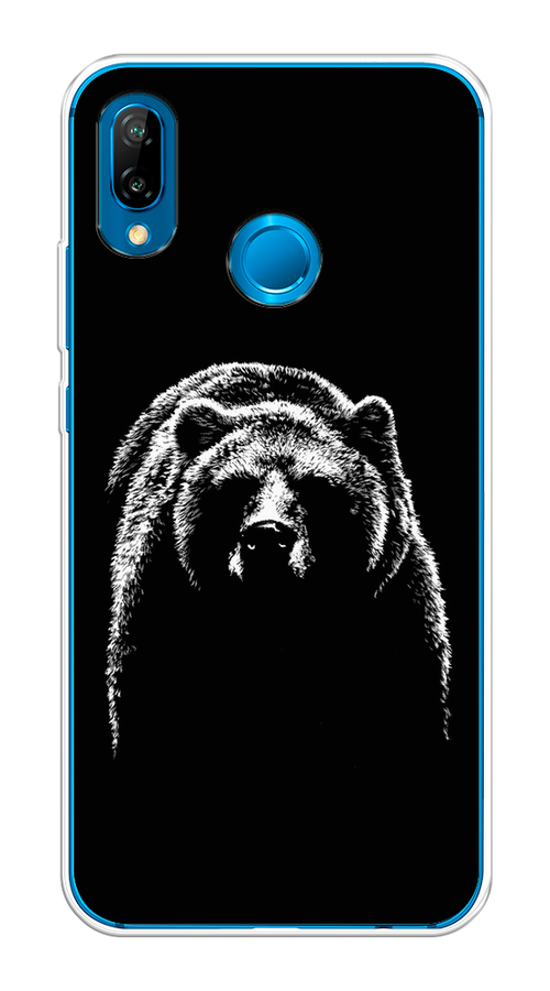 

Чехол на Huawei P20 Lite/Nova 3E "Медведь в ночи", Белый;черный, 64450-1