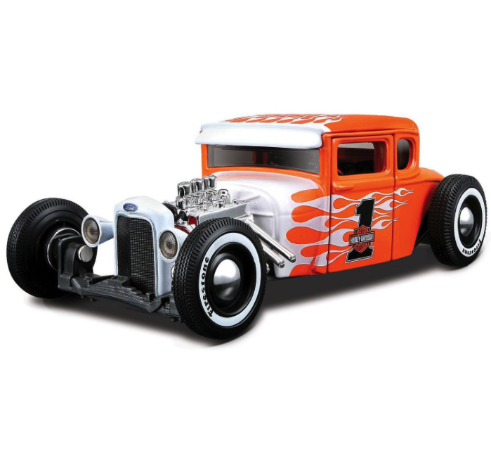 фото Игрушечная машинка maisto ford model a 1929 harley davidson, 1:24, оранжевая 32175