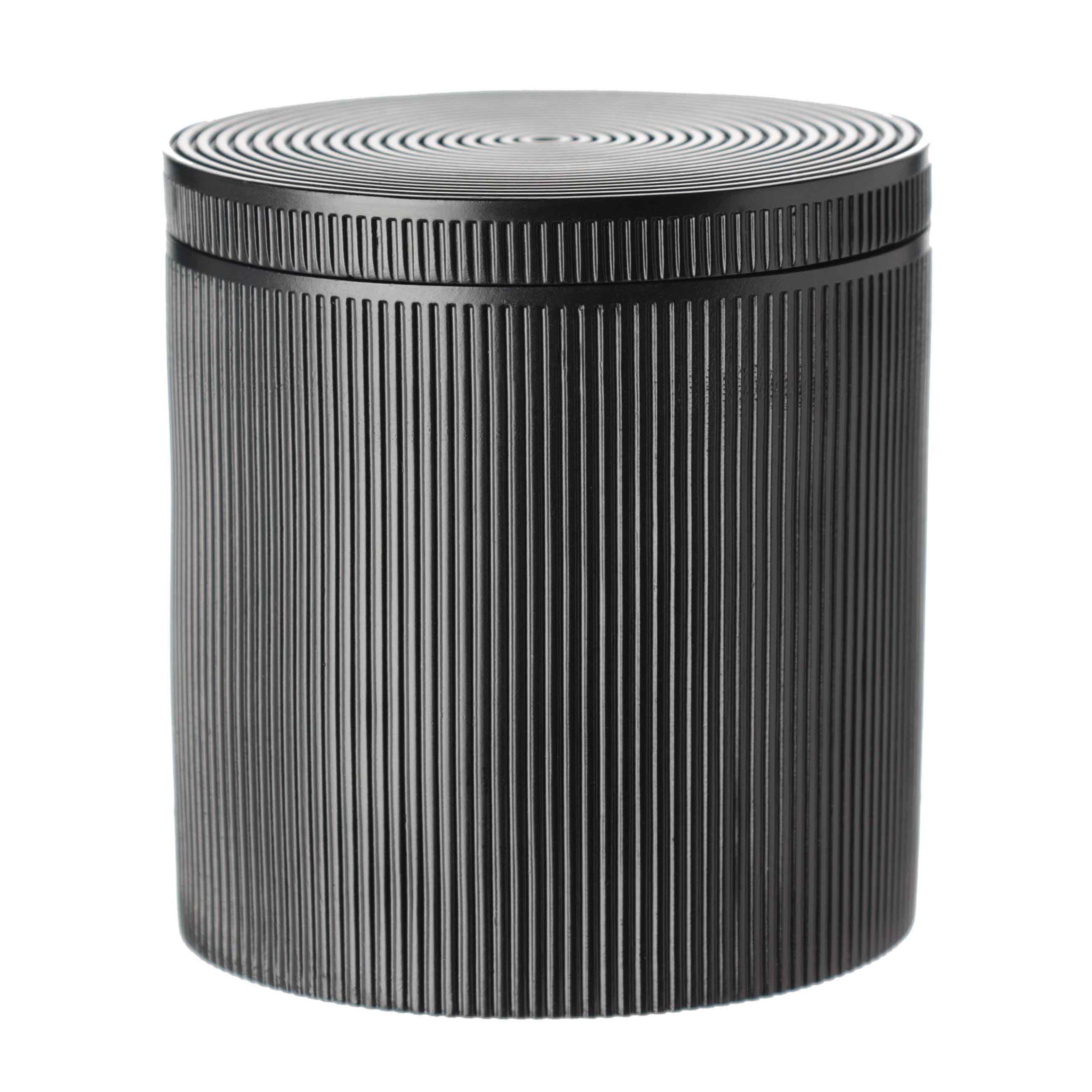 

Шкатулка для ванной, 9 см, полирезин, черный, Black stripes