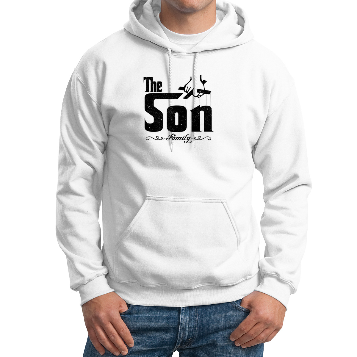 

Худи унисекс CoolPodarok Прикол Семья The son Сын белое 58 RU, Белый, M0151839