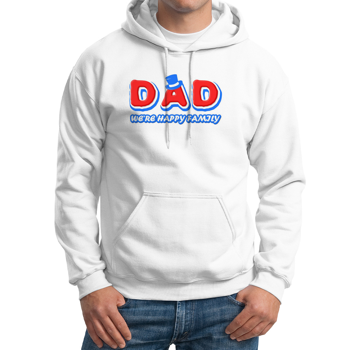 

Худи унисекс CoolPodarok Прикол Семья Dad were happy family белое 58 RU, M0151843