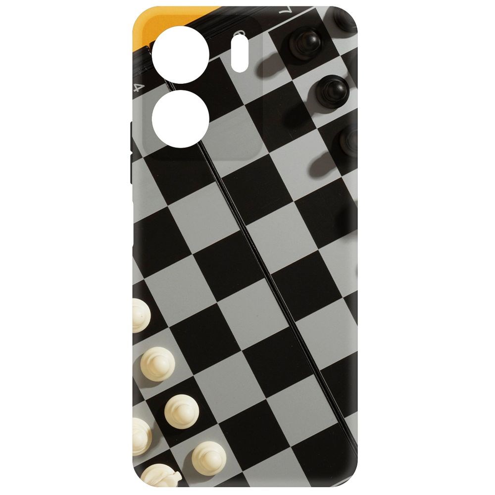 Чехол-накладка Krutoff Soft Case Шахматы для Xiaomi Redmi 13C черный