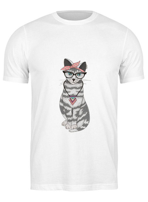 

Футболка мужская Printio Gansta cat белая 2XL, Белый, Gansta cat