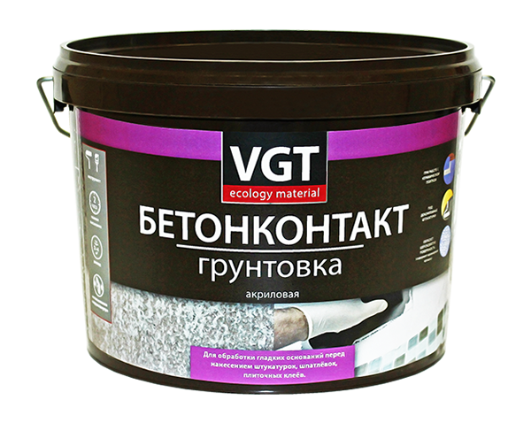 Грунтовка VGT Бетонконтакт Вд-Ак-0301 грунтовка вд ак 0301 по старой краске 2 5 кг vgt