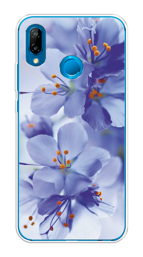 

Чехол на Huawei P20 Lite/Nova 3E "Фиолетовые цветки", Фиолетовый;синий, 64450-1