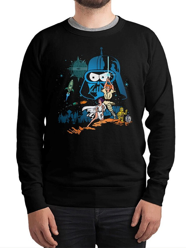 

Свитшот мужской Dream Shirts Футурама - Космические Войны / Futurama Wars черный 48 RU, Футурама - Космические Войны / Futurama Wars