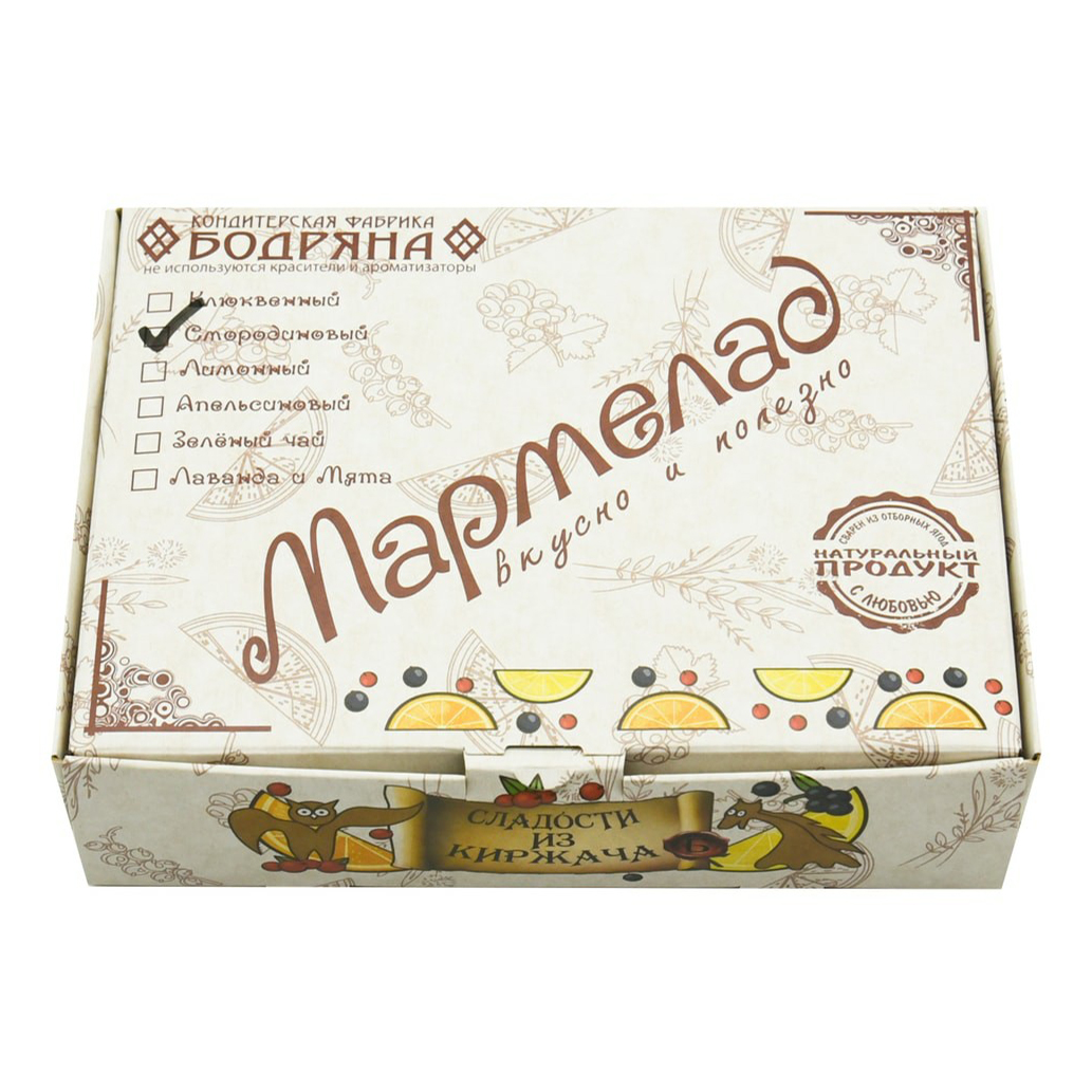 Мармелад Бодряна желейно-фруктовый смородиновый 180 г