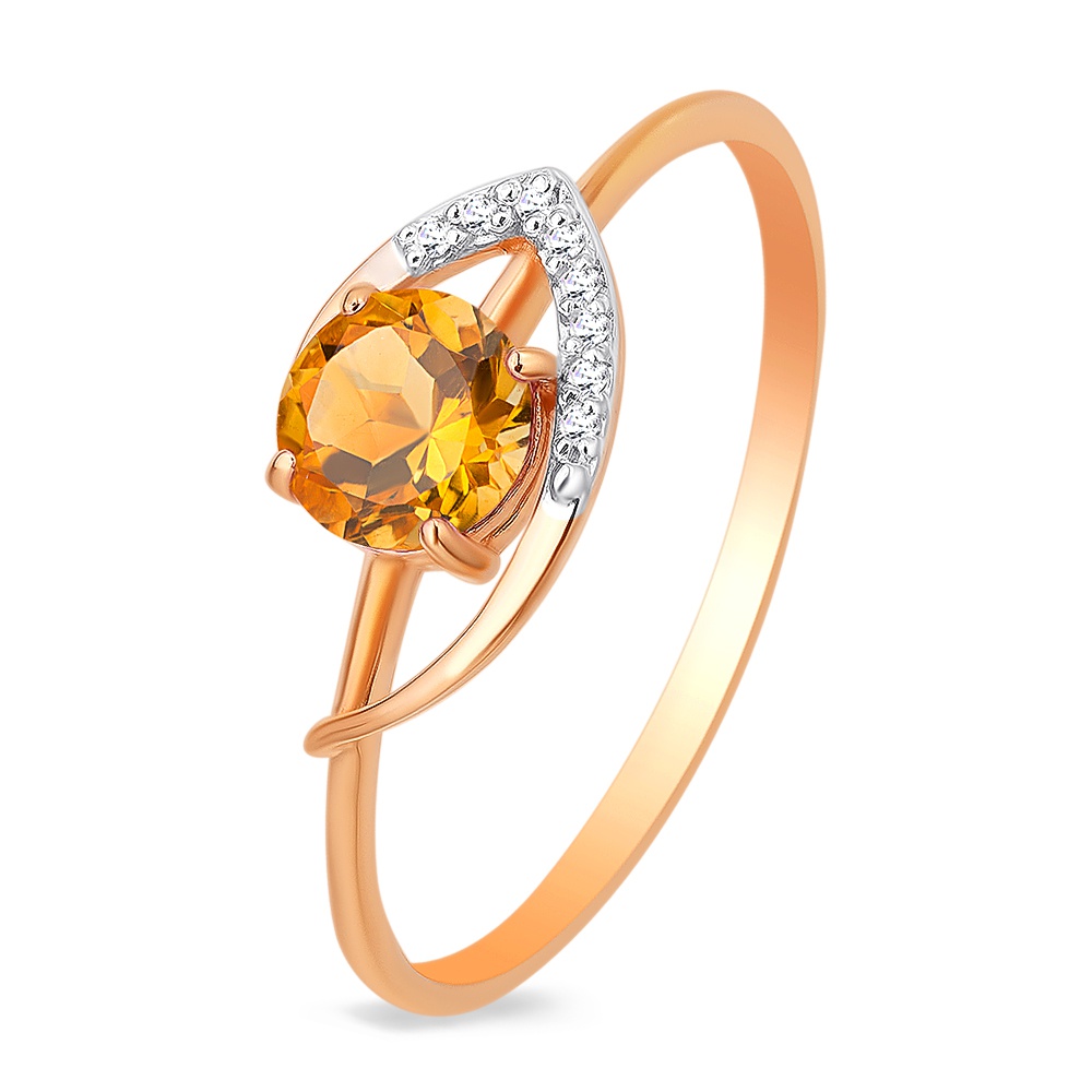 

Кольцо из золота р.  585Gold 201011491, цитрин\фианит, 201011491