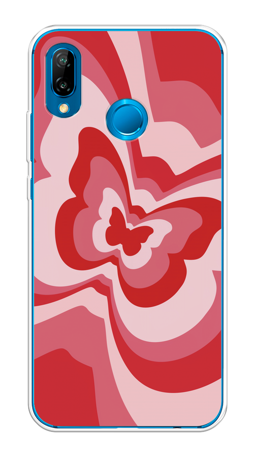 

Чехол на Huawei P20 Lite/Nova 3E "Бабочка в стиле хиппи", Красный;розовый, 64450-1