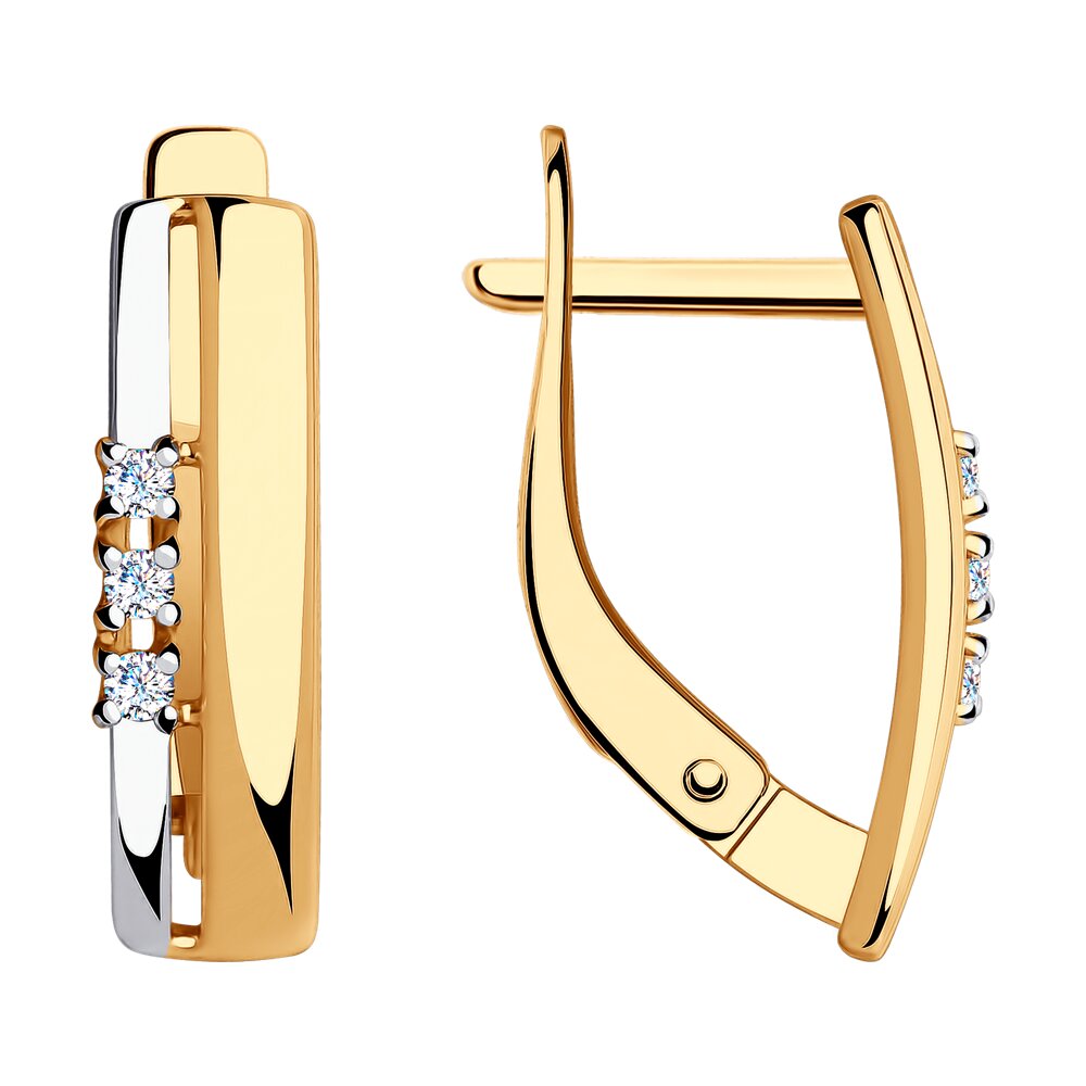 

Серьги из красного золота Diamant 51-120-00822-1, фианит, 51-120-00822-1