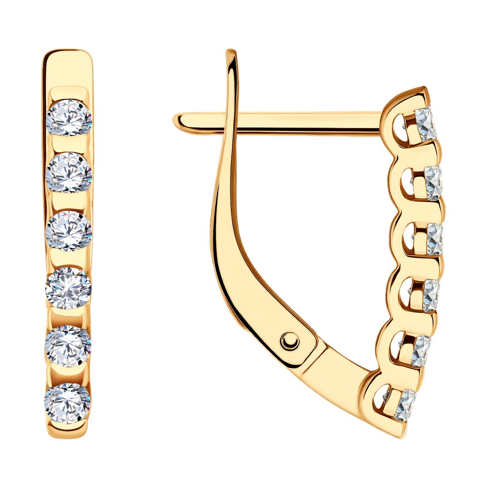 

Серьги из красного золота Diamant 51-120-02033-1, фианит, 51-120-02033-1