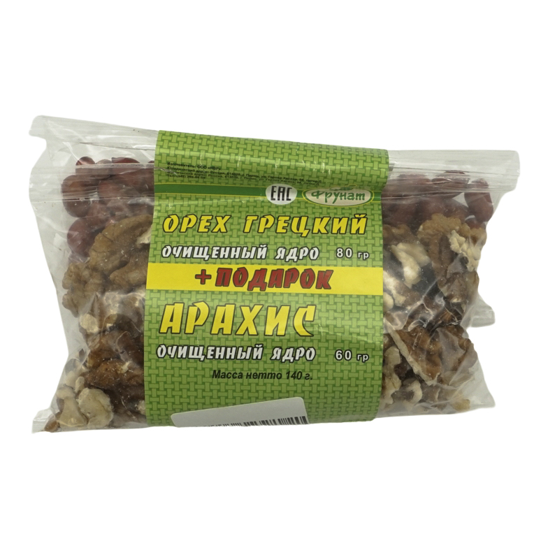 

Орех грецкий Фрунат 80 г + Арахис Фрунат 60 г в подарок