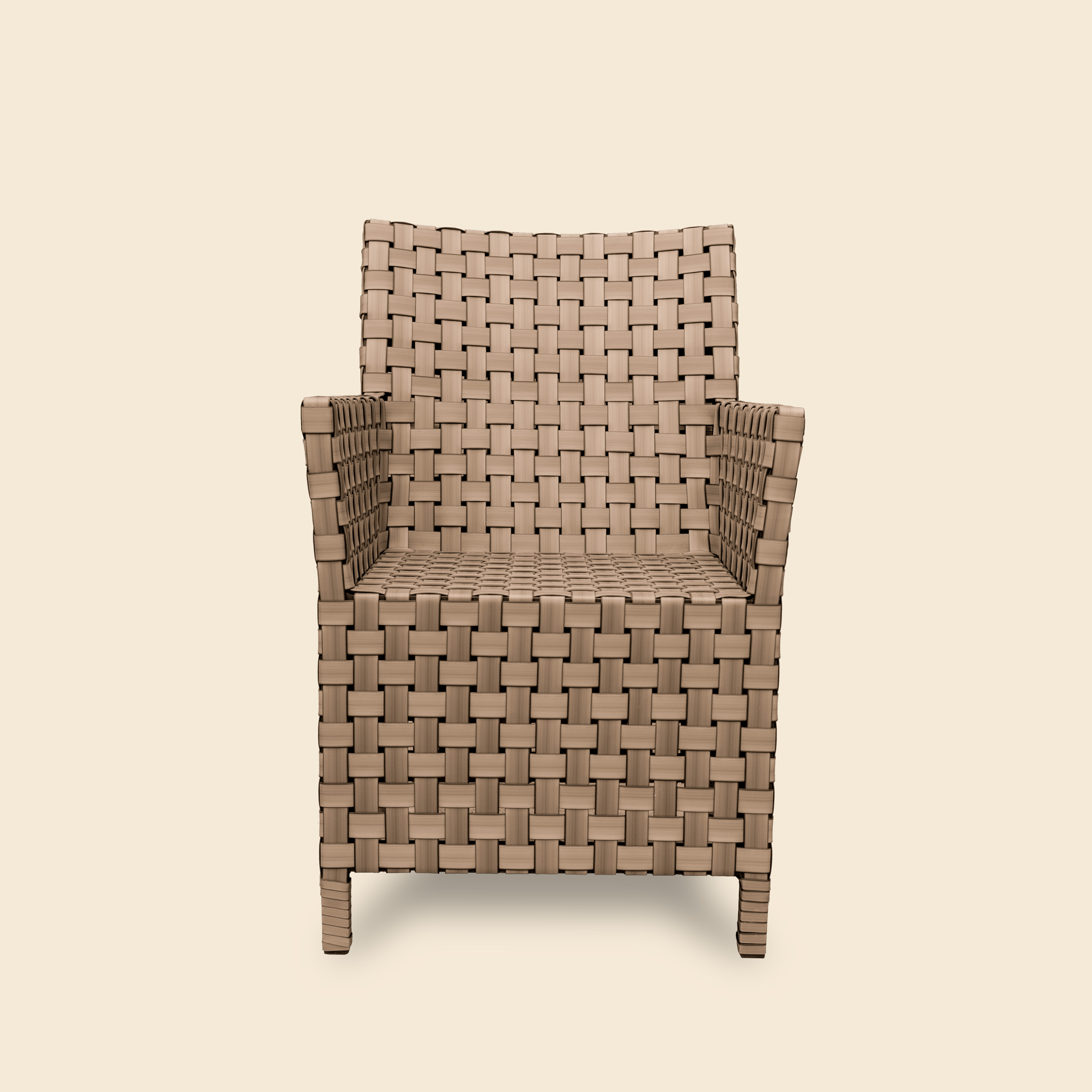 Кресло плетеное из ротанга STILO, бежевый, 72х72х83 см