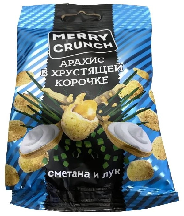 

Арахис Merry Crunch в хрустящей корочке со вкусом сметаны и лука 40 г