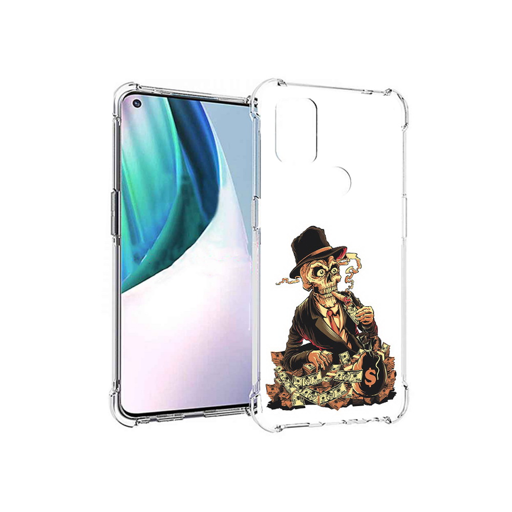 

Чехол MyPads Tocco для OnePlus Nord N10 5G нарисованный череп с сигаретой, Прозрачный, Tocco