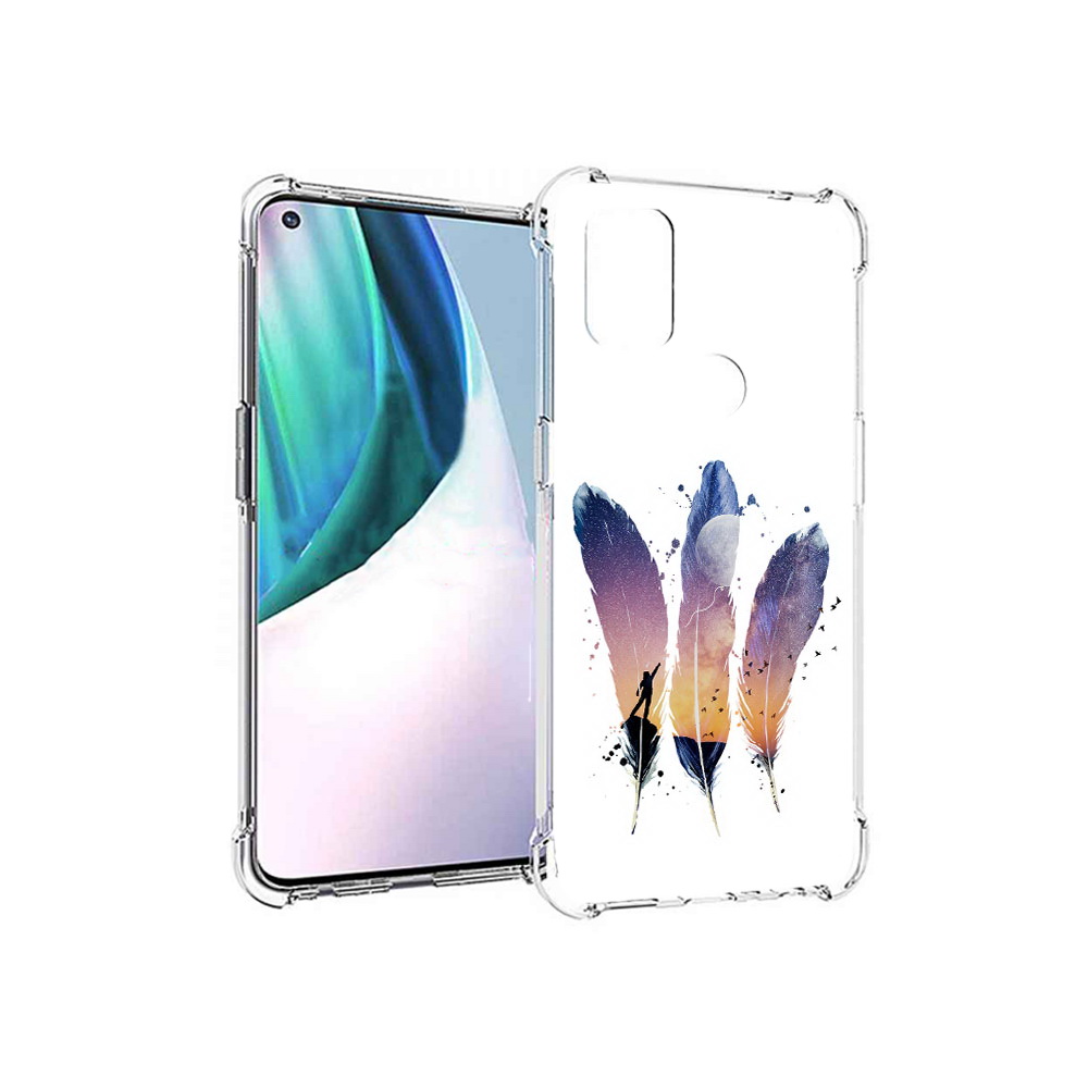 

Чехол MyPads Tocco для OnePlus Nord N10 5G небесные перья (PT227047.129.519), Прозрачный, Tocco