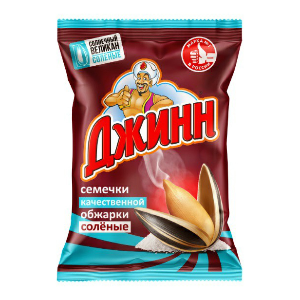 

Семечки подсолнечные Джинн Солнечный Великан жареные соленые полосатые 300 г